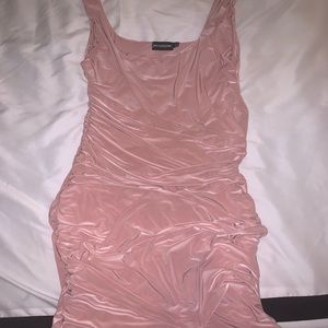 Light pink silky ruched dress